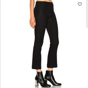 Helmut Lang Coated Flared Cropped High-Rise Denim Jeans in Black